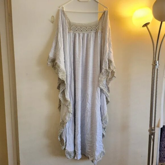 NWT Jen's Pirate Booty Love Her Madly Kaftan Tunic Rio Blue Agave Flowy Summer - Picture 5 of 15